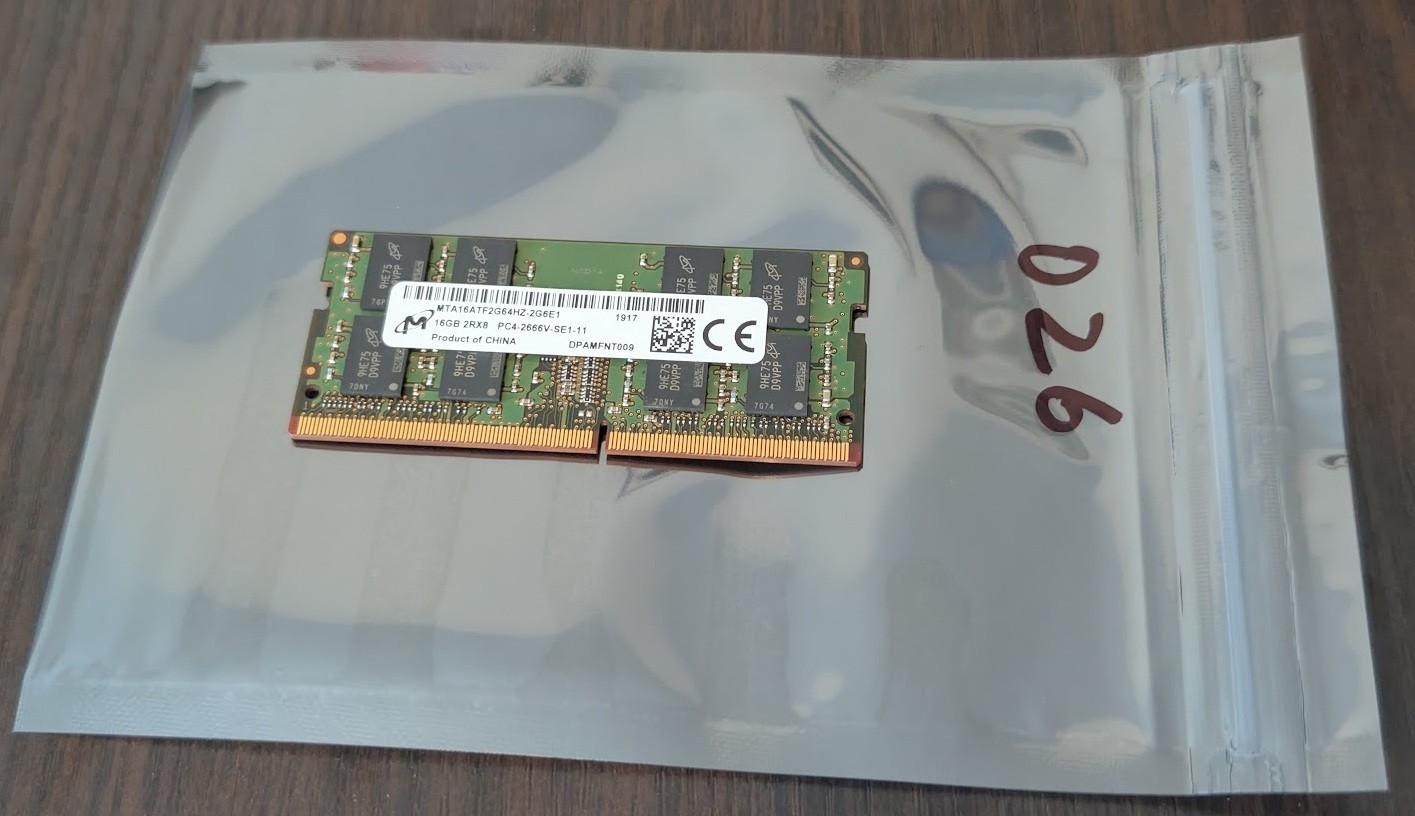 Bulk RAM – 22x DDR4 SODIMMs, 7x 8gb 15x 16gb