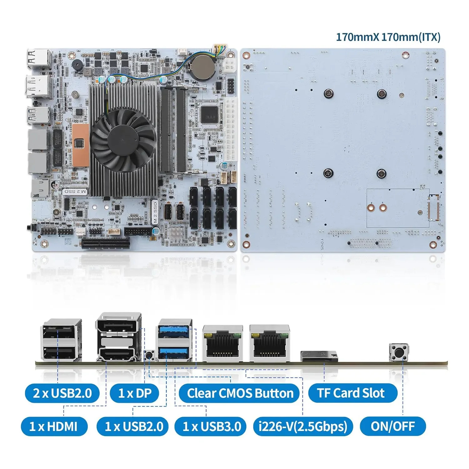 8-Bay NAS Firewall Motherboard Intel Core i7 10510U i5-8265U 8xSATA 2xNVMe 2.5Gb