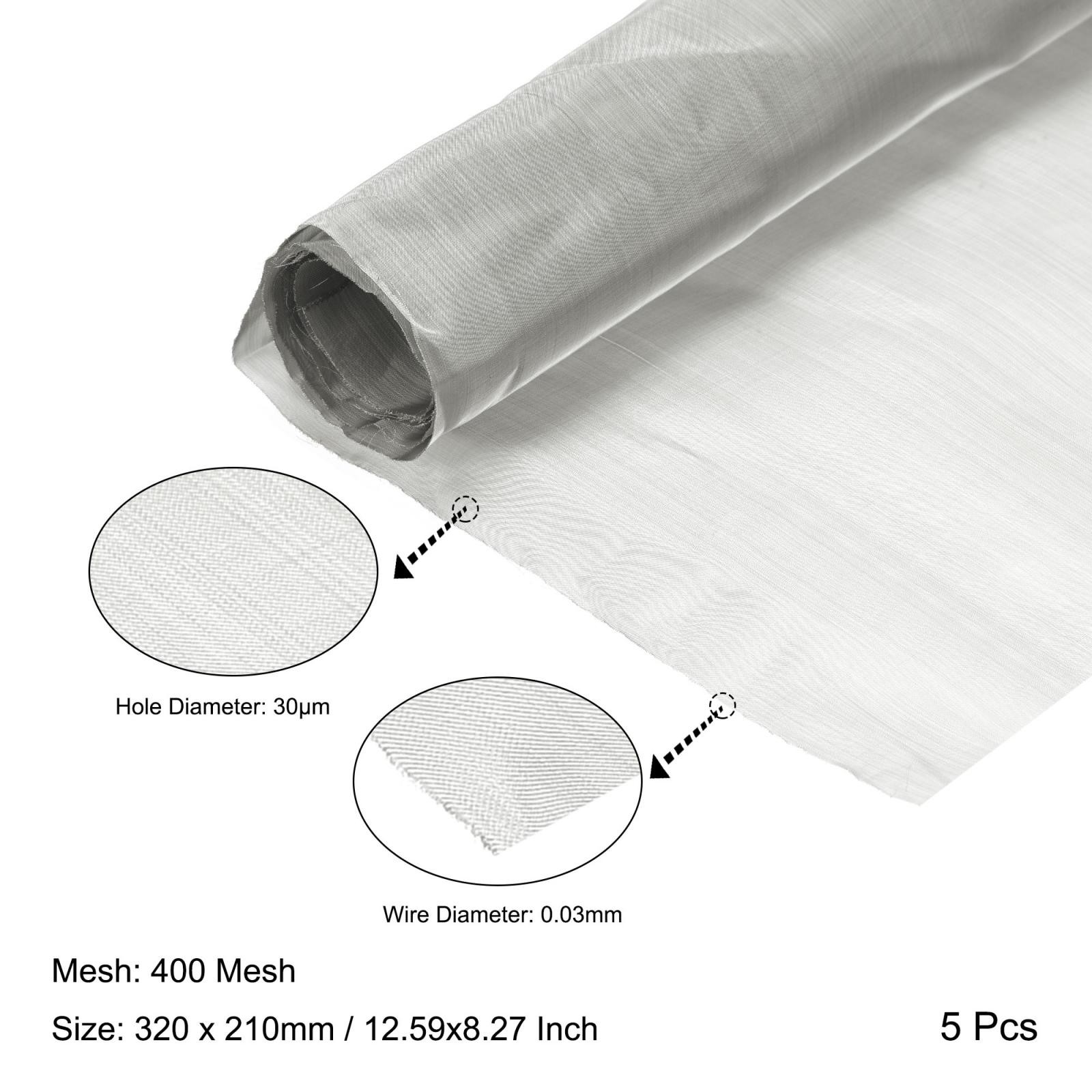 5pcs Woven Wire Mesh 320x210mm 400 Mesh 304 Stainless Steel for Air Ventilation