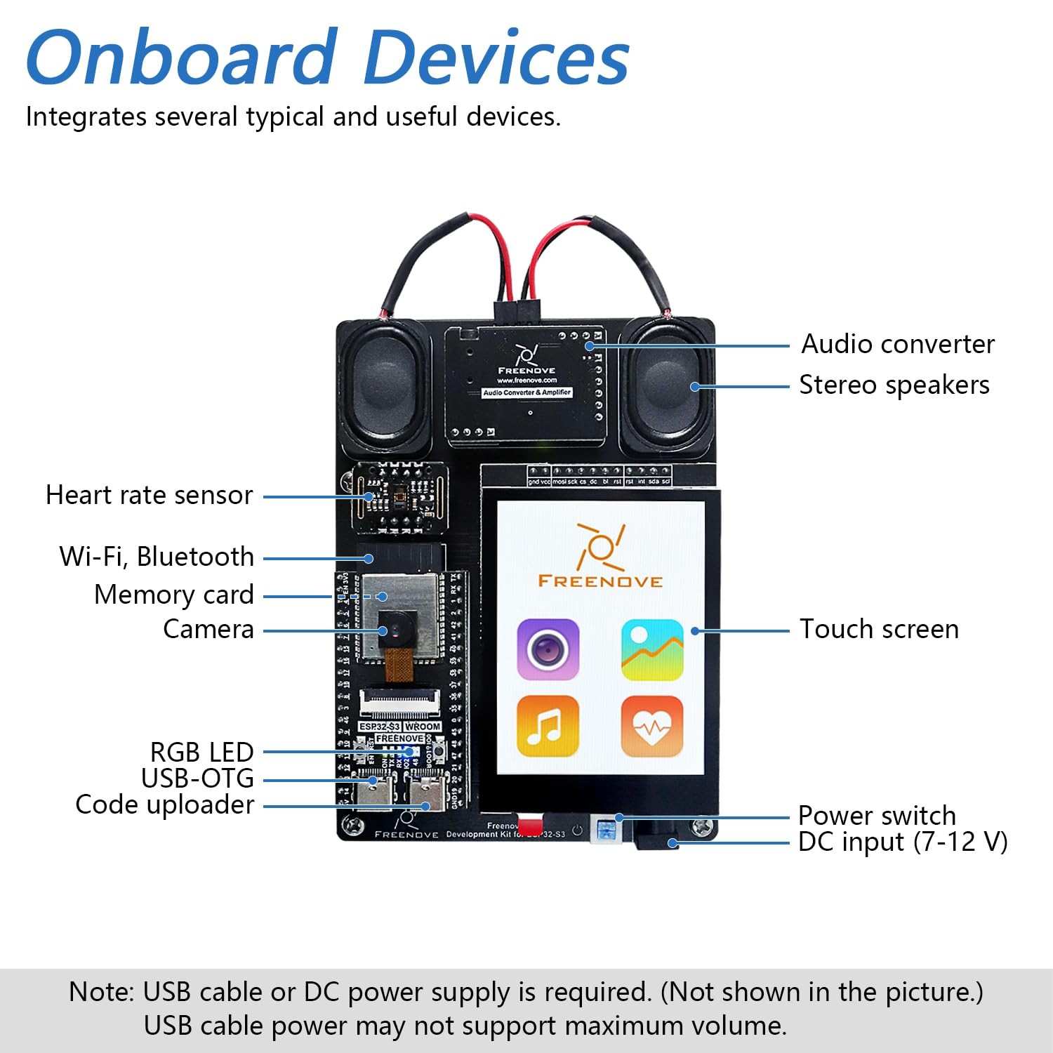 Development Kit for ESP32-S3 ESP32 S3 CAM (Included), Dual-core 32-bit 240 MH…