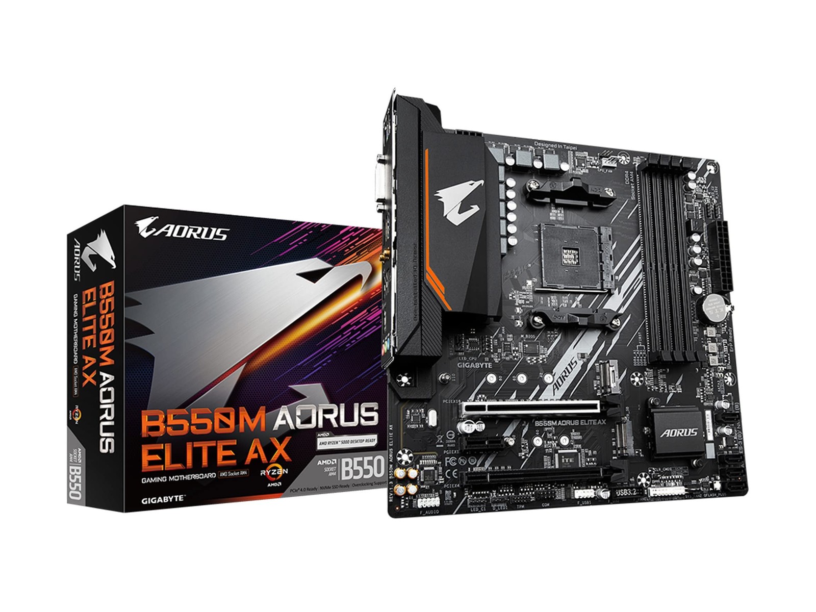 GIGABYTE B550M AORUS Elite AX (rev 1.3) AMD AM4 mATX Motherboard, Supports Ry…