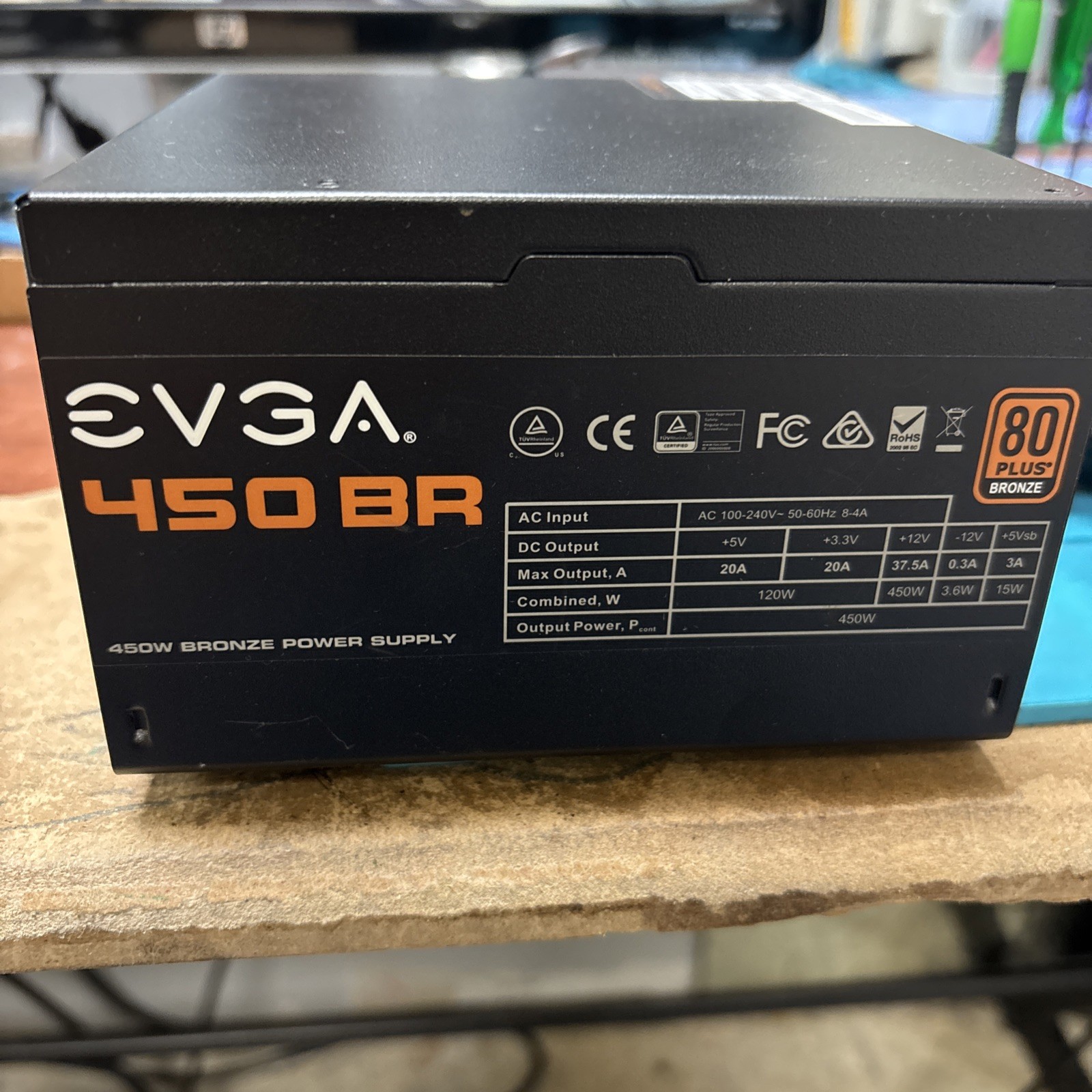 EVGA 450 BR 450W 80+ Bronze Power Supply Fully Tested Working