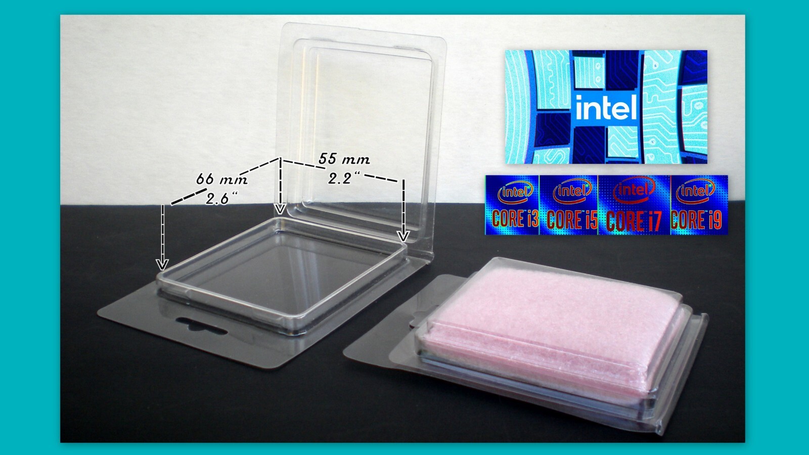 25 – Intel Processor-CPU Case Clamshell Packaging for LGA1200 + Anti-Static Foam