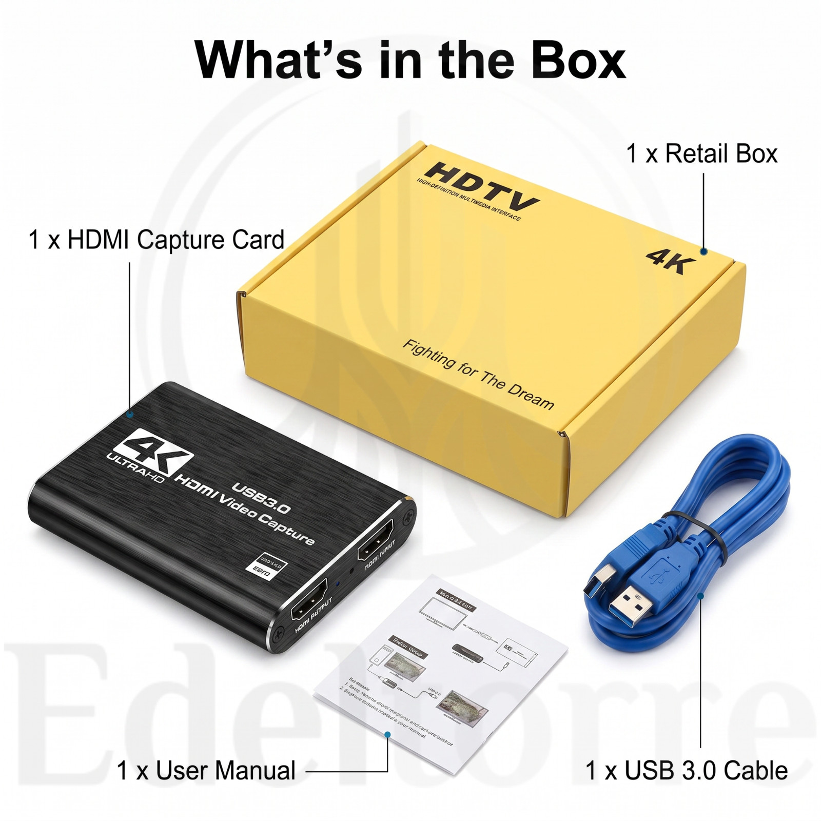 4K HDMI Video Capture Card USB 3.0 1080P 60FPS Game Recorder Live Streaming