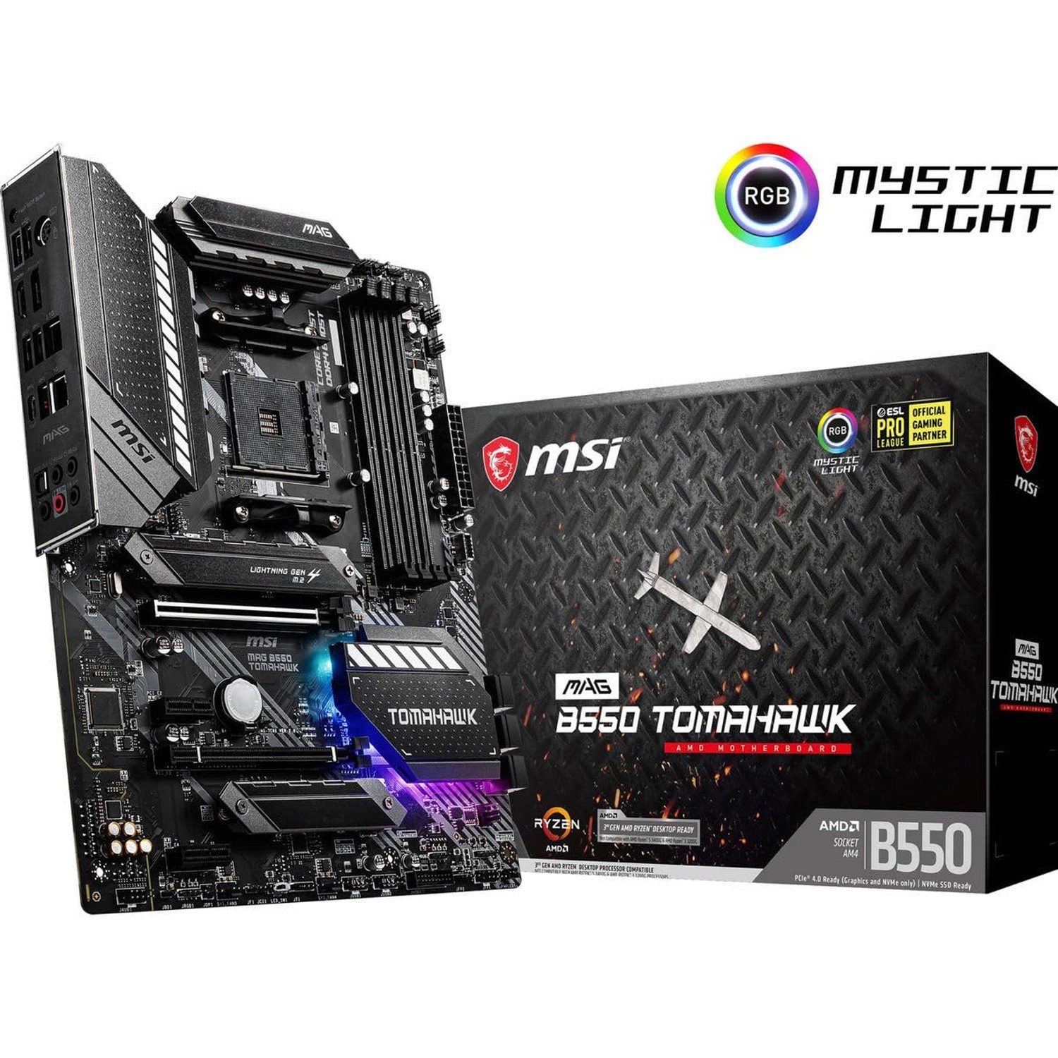 MSI MAG B550 Tomahawk Gaming Motherboard (AMD Ryzen 5000 Series, AM4, DDR4, P…