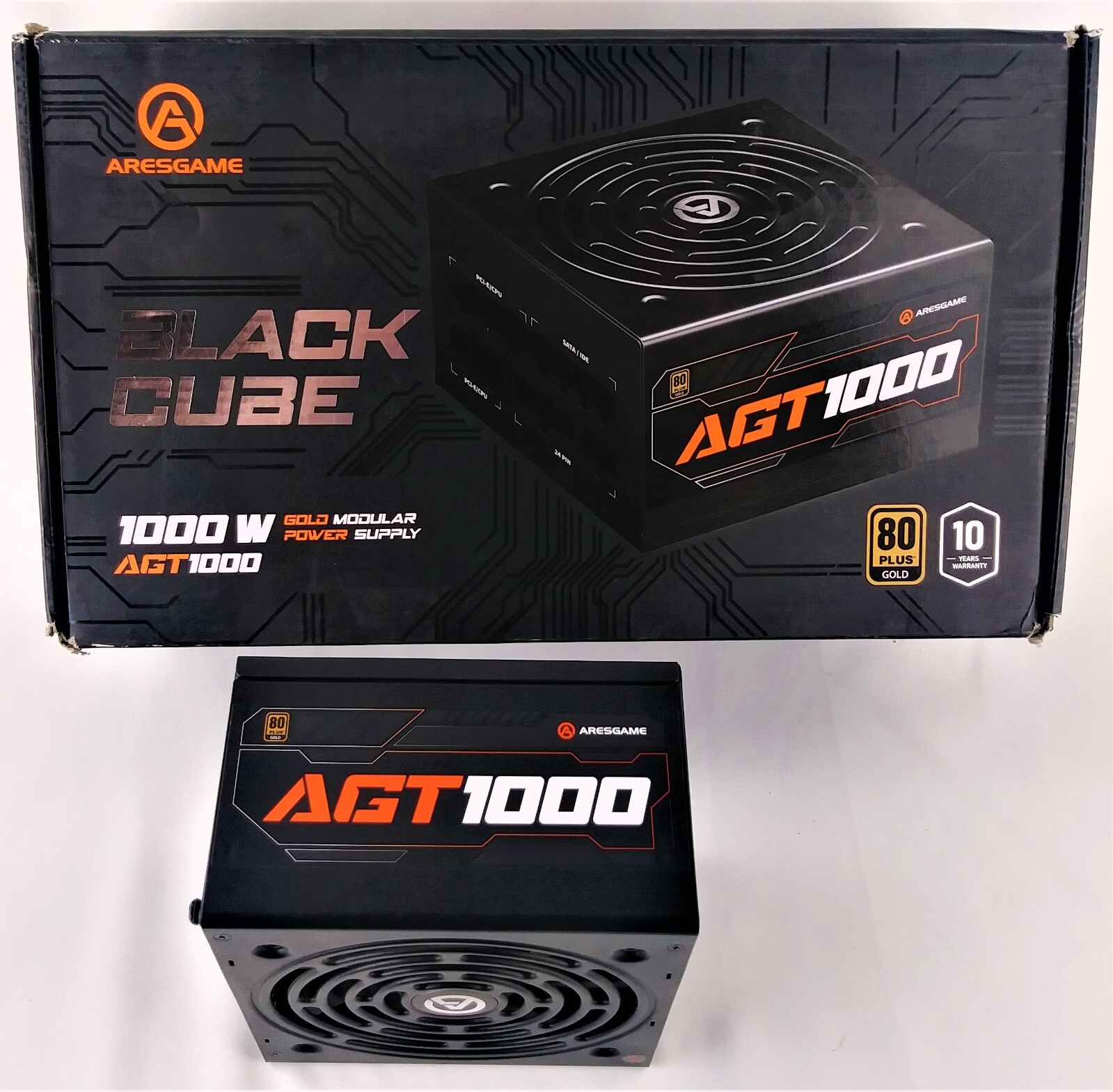 ARESGAME Black Cube 1000W Gold Fully Modular PSU AGT1000