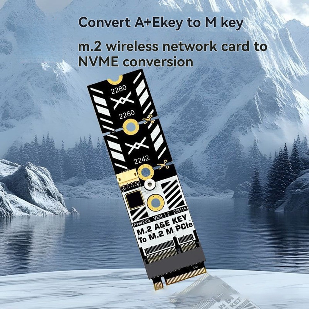 M2 A+E Key to M2 NVMe Adapter Converter M.2 Wifi Interface A/E to M Key Erw4328