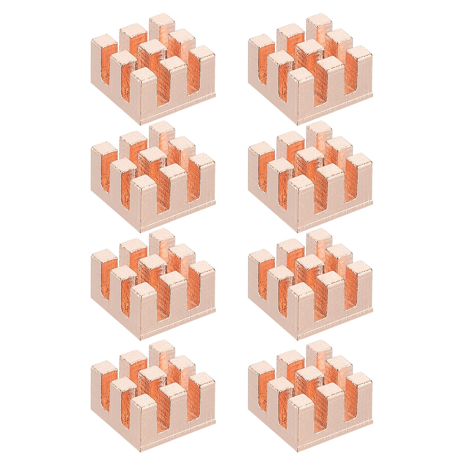 8 Pcs Copper Heatsink 10x10x6mm, Heat Sink Cooler Radiator for Raspberry Pi