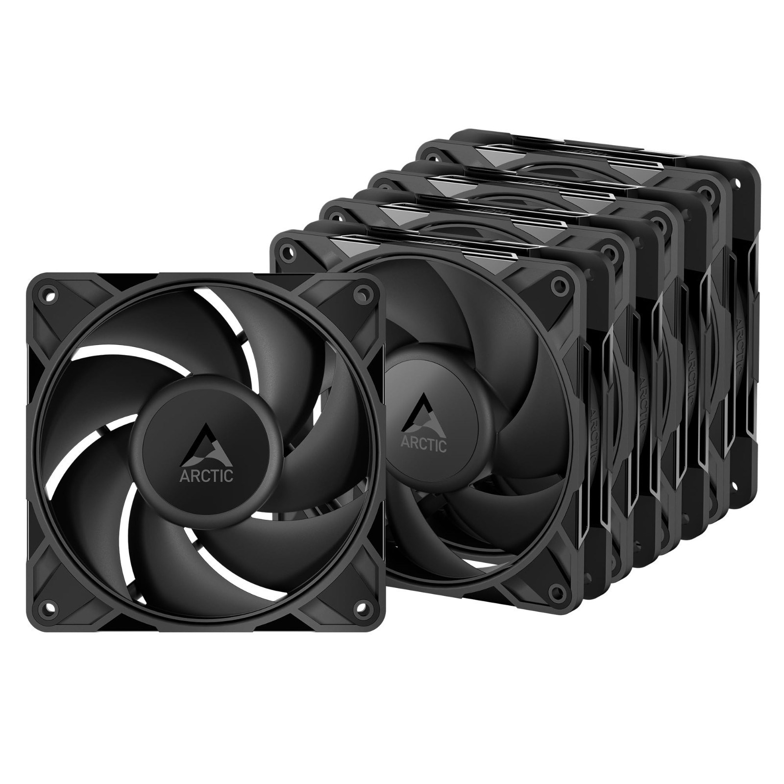 5 Pack Low-Noise 120mm PWM Fans – Fluid Dynamic Bearing, 450-2000 RPM, Black