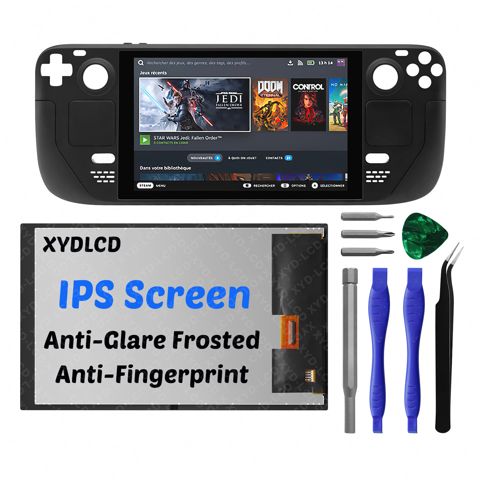 7in IPS Anti-Glare Frosted for Valve Steam Deck Handheld Game Console LCD Screen