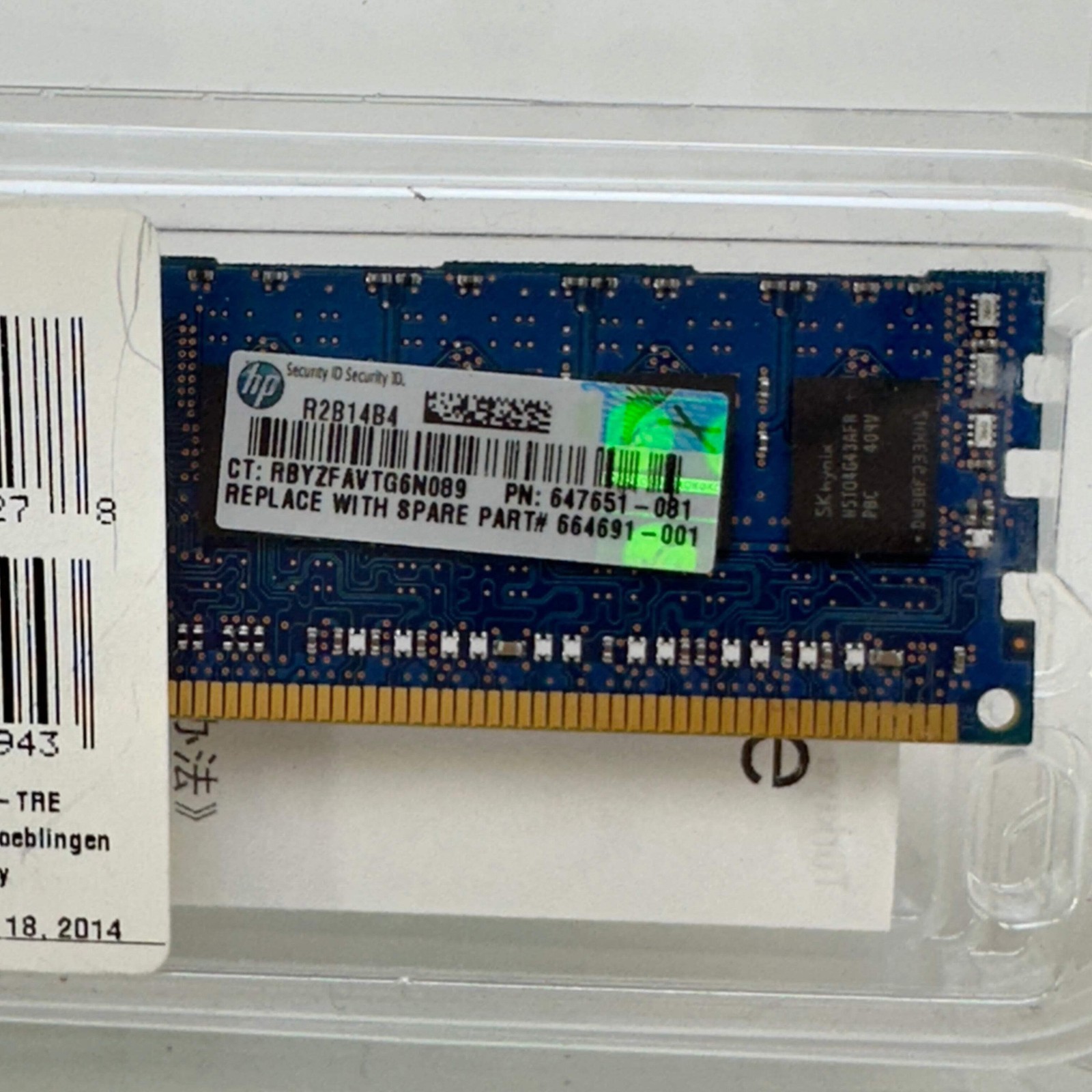 New HP PC3-12800R-11 8GB (1x8GB) RAM DDR3 1066MHz 672631-B21