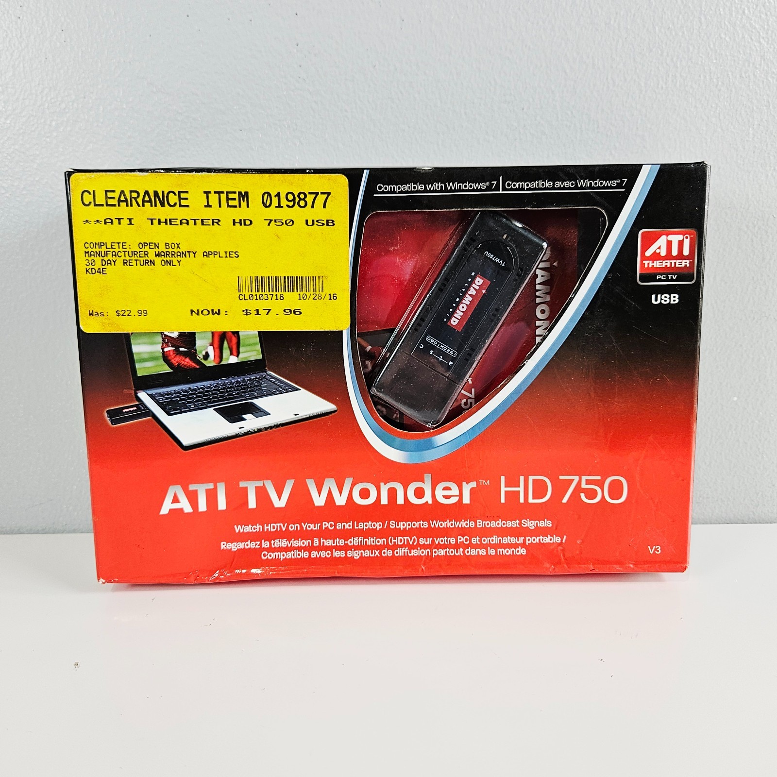 ATI TV Wonder HD 750 PC Theater USB TVW750USB Remote Antenna New Open Box