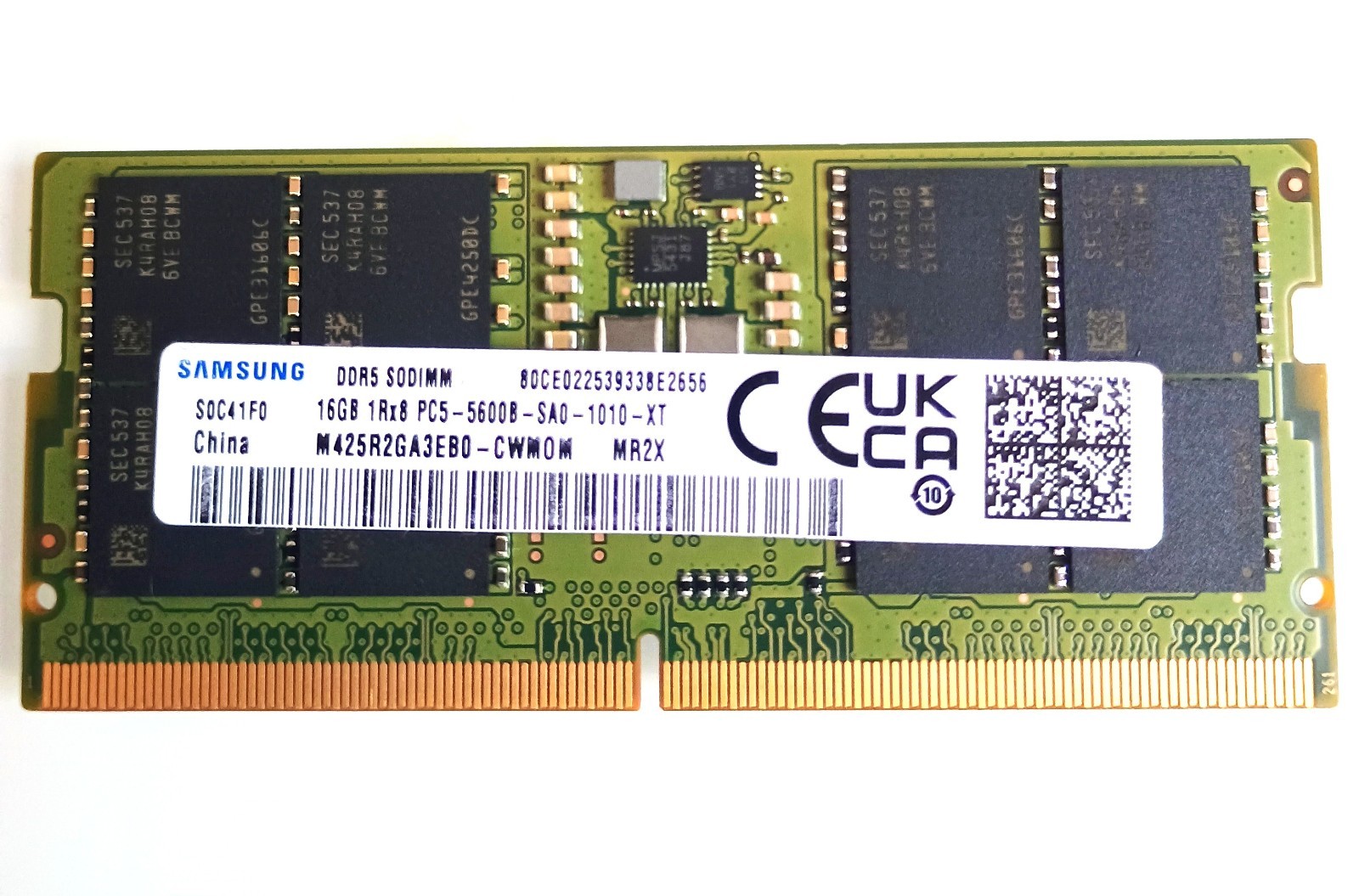 Samsung 16 GB DDR5 SODIMM 1Rx8 PC5-5600B RAM Memory M425R2GA3EB0-CWM0M.