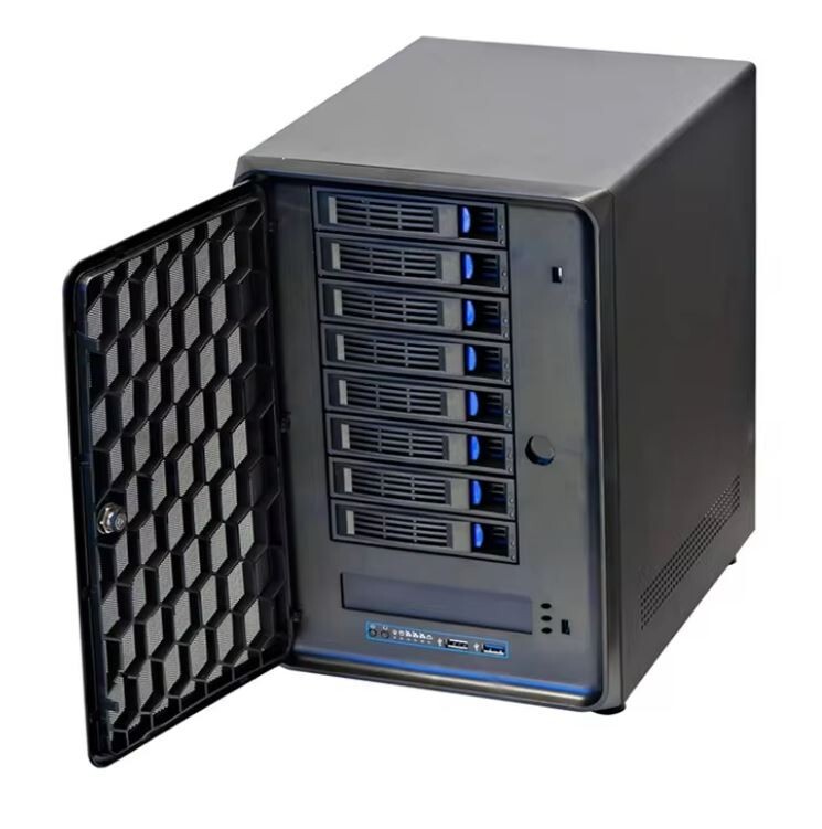 8 bay NAS case with hotswap mini-ITX. Better than QNAP Synology Orico
