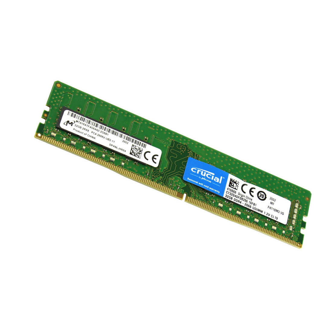 New Crucial 64GB (2X32GB) DDR4 2666MHz PC4-21300 UDIMM Memory Ram CT32G4DFD8266
