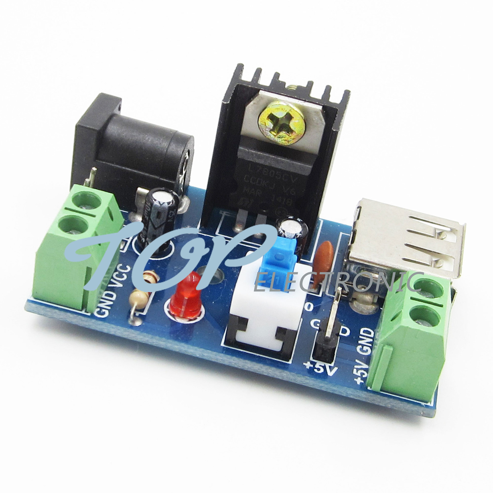 DC-DC 7-15V 9V 12V to 5V 2A L7805 Buck Converter Step-down Power Supply Module