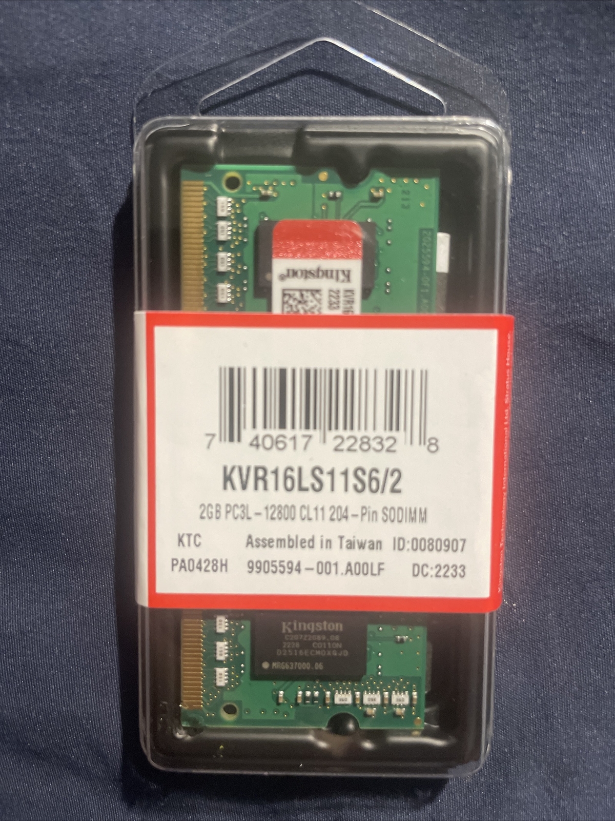 Kingston ValueRAM KVR16LS11S6/2 DDR3L-1600 SODIMM 2GB/256Mx64 CL11 Notebook