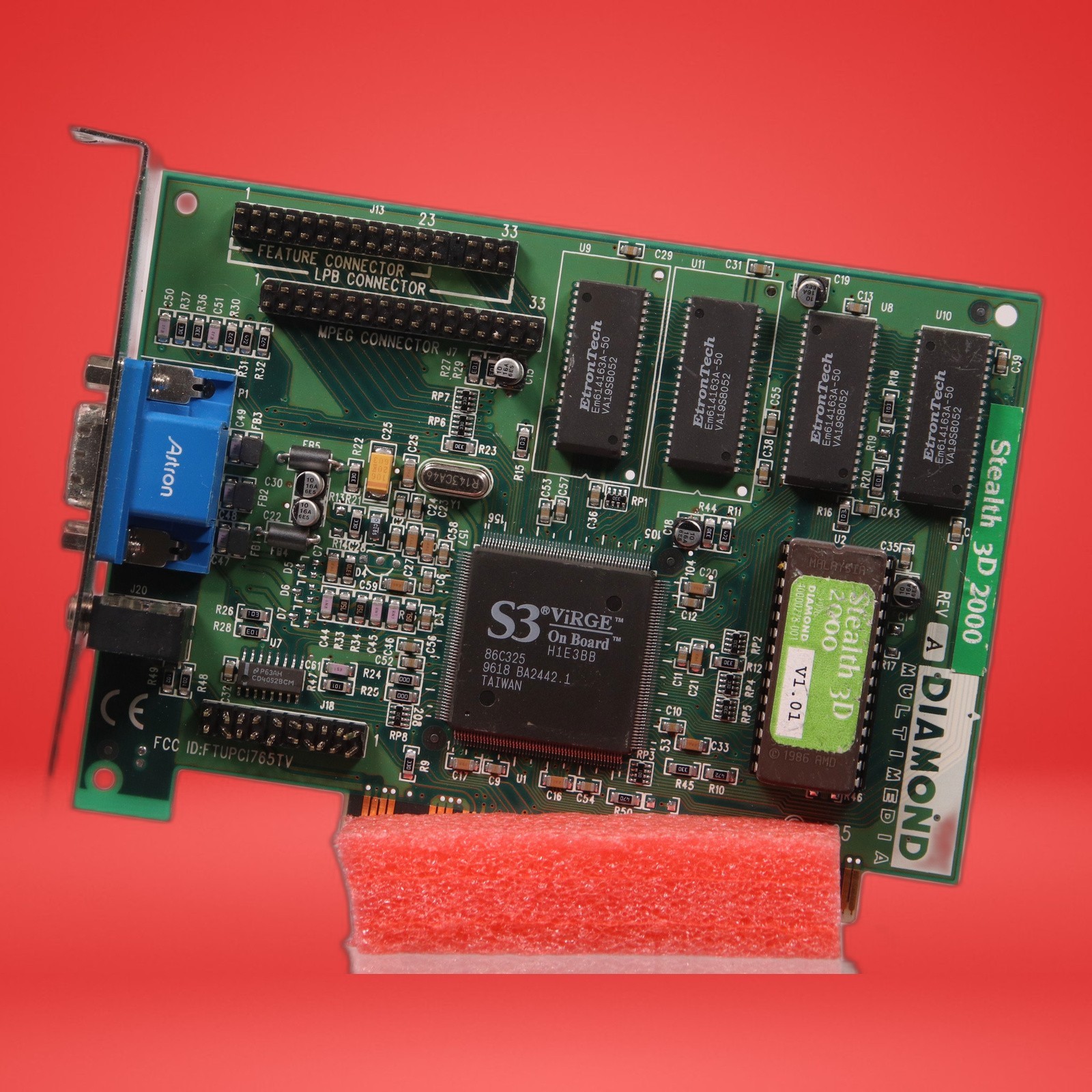 Diamond Stealth 3D 2000 2MB S3 ViRGE PCI Video Card VGA 23033216-403