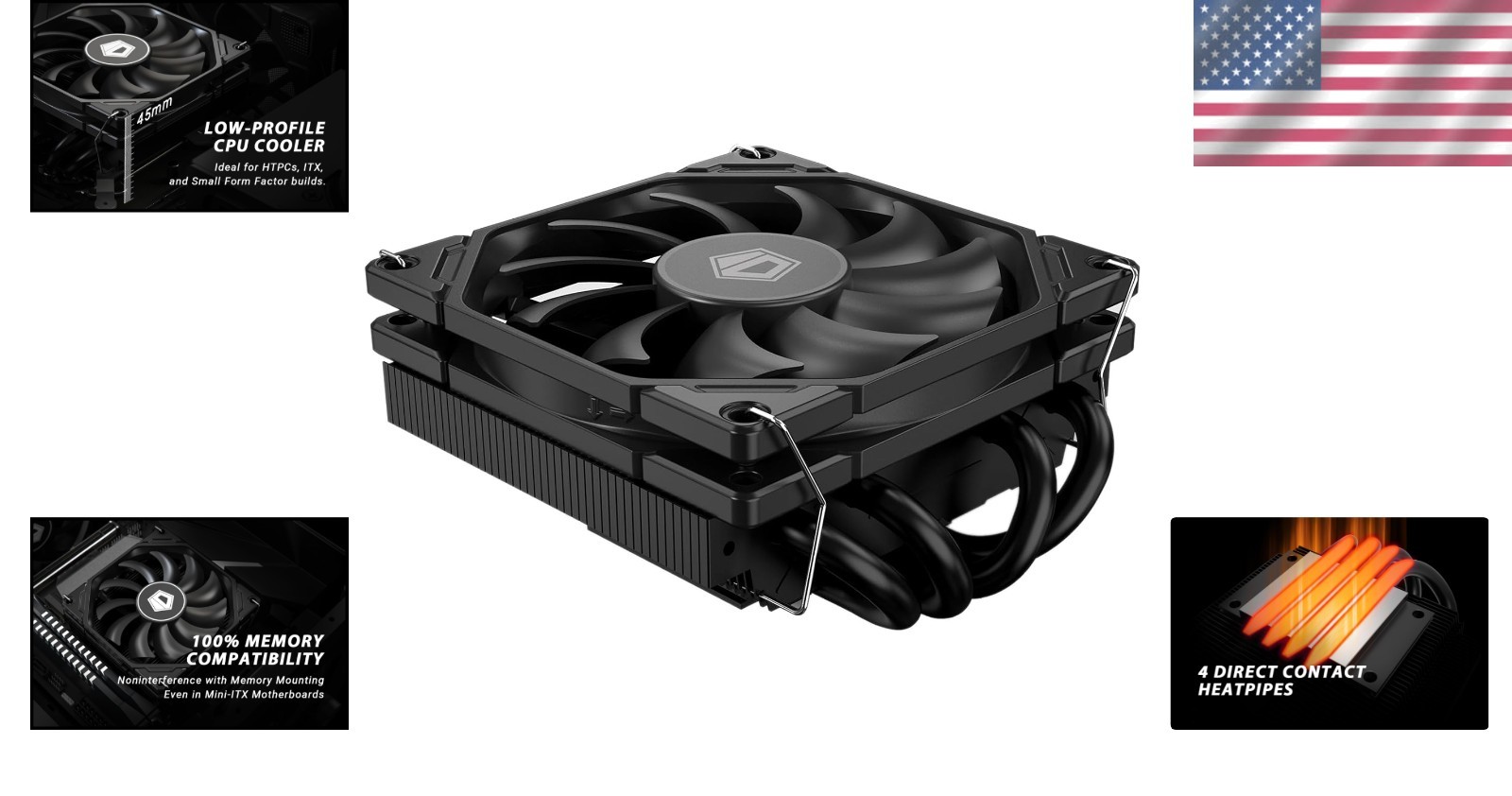 Ultra-Low Profile 45mm CPU Cooler with 4 Heatpipes