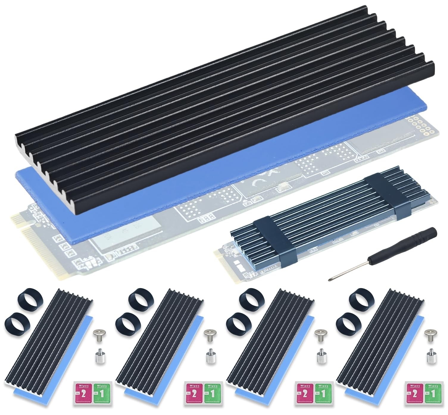5 Pack SSD Heat Sink Cooler for 2280 Heatsin Thermal Silicone Desktop PC Laptop