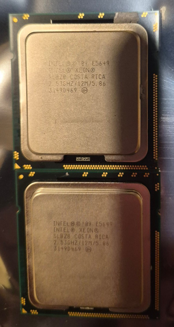 2X Intel Xeon E5649 / 2.53GHz /12MB / QPI 5.86GT/s (SLBZ8) 1366 Server Processor