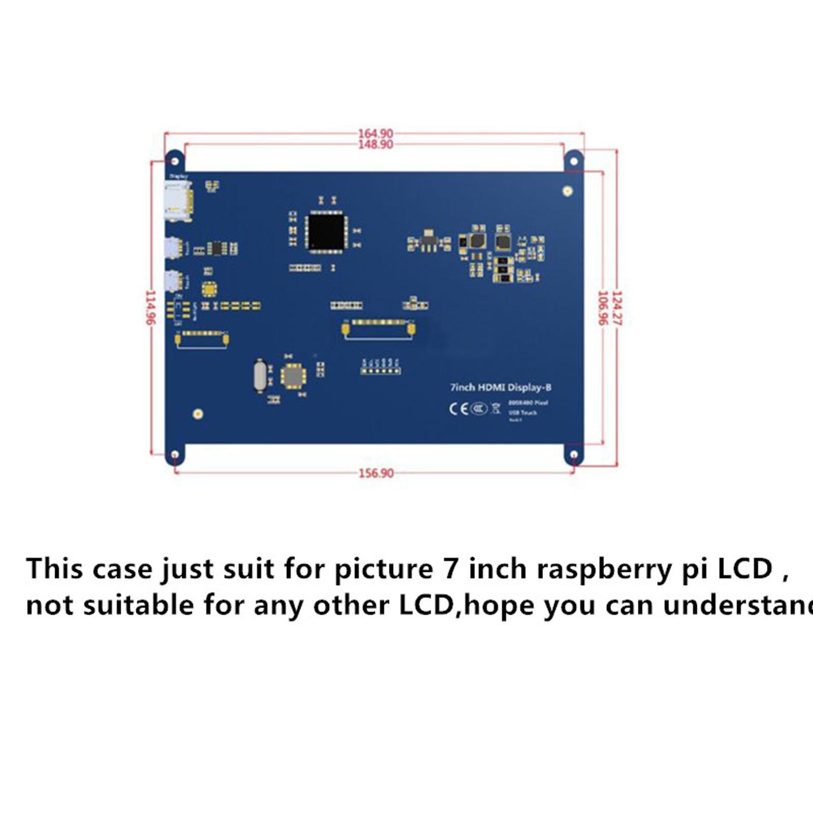 7″ LCD Screen Front&Rear Back Shell Base Screws Kit For Raspberry Pi 2 B