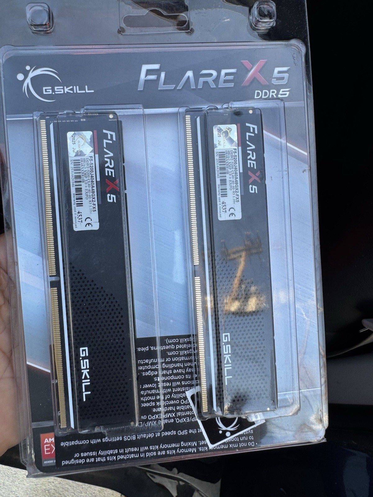 G.SKILL Flare X5 96GB (2x 48GB) CL40 DDR5 5200 (PC5 41600) 288-Pin EXPO