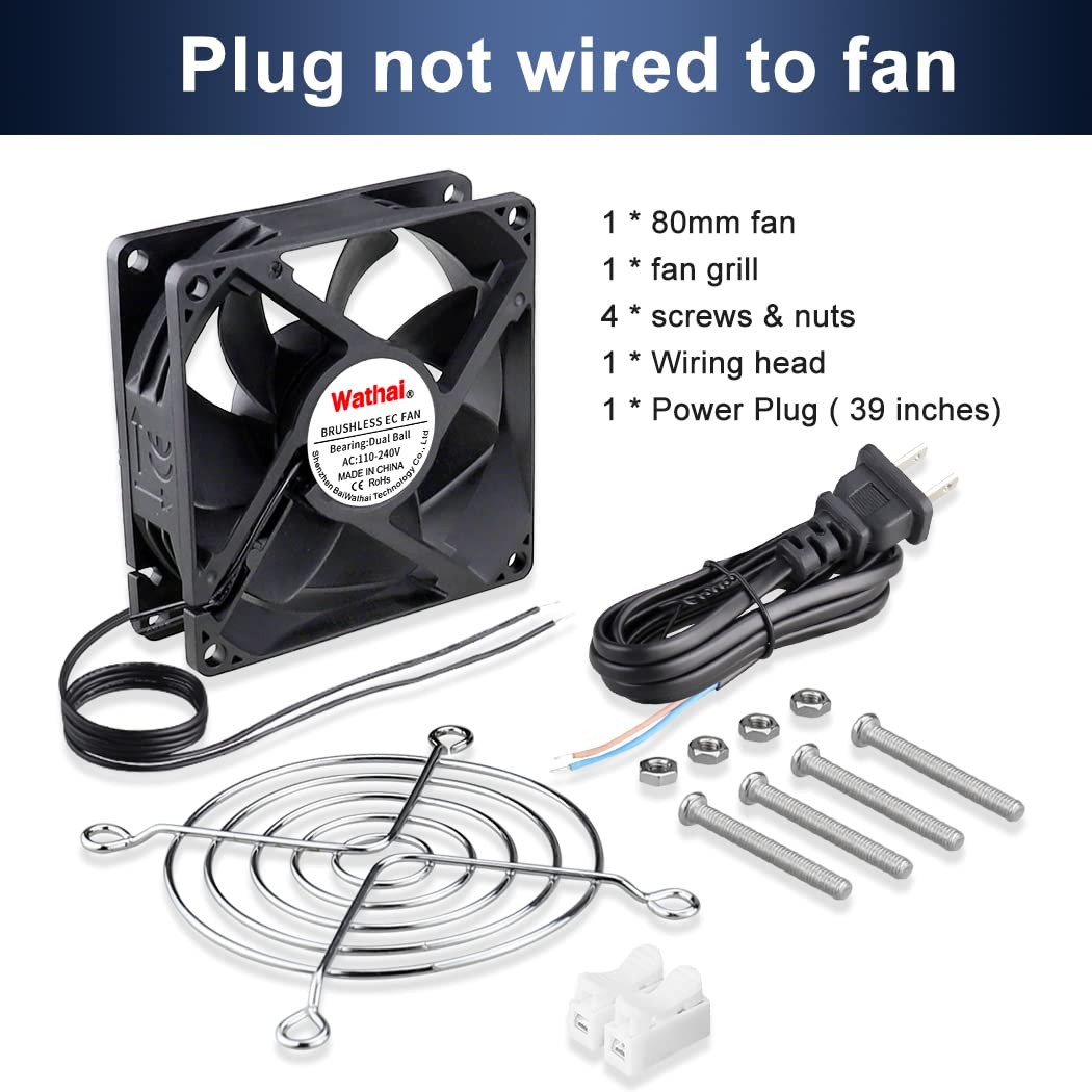 80mm Brushless Axial Fan AC 110V-240V for Efficient Cooling Solutions