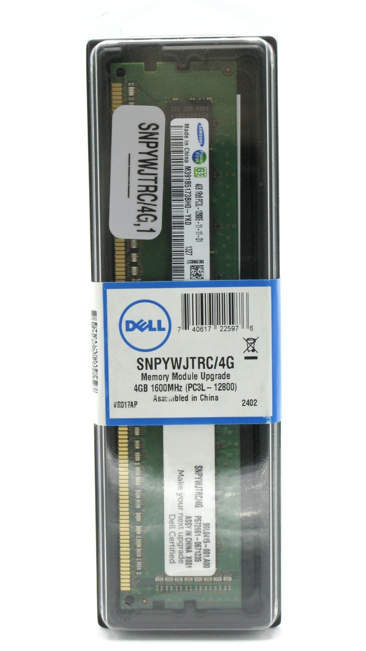 Dell Memory SNPYWJTRC/4G 4GB DDR3 ECC 1600MHz RAM, 4pk