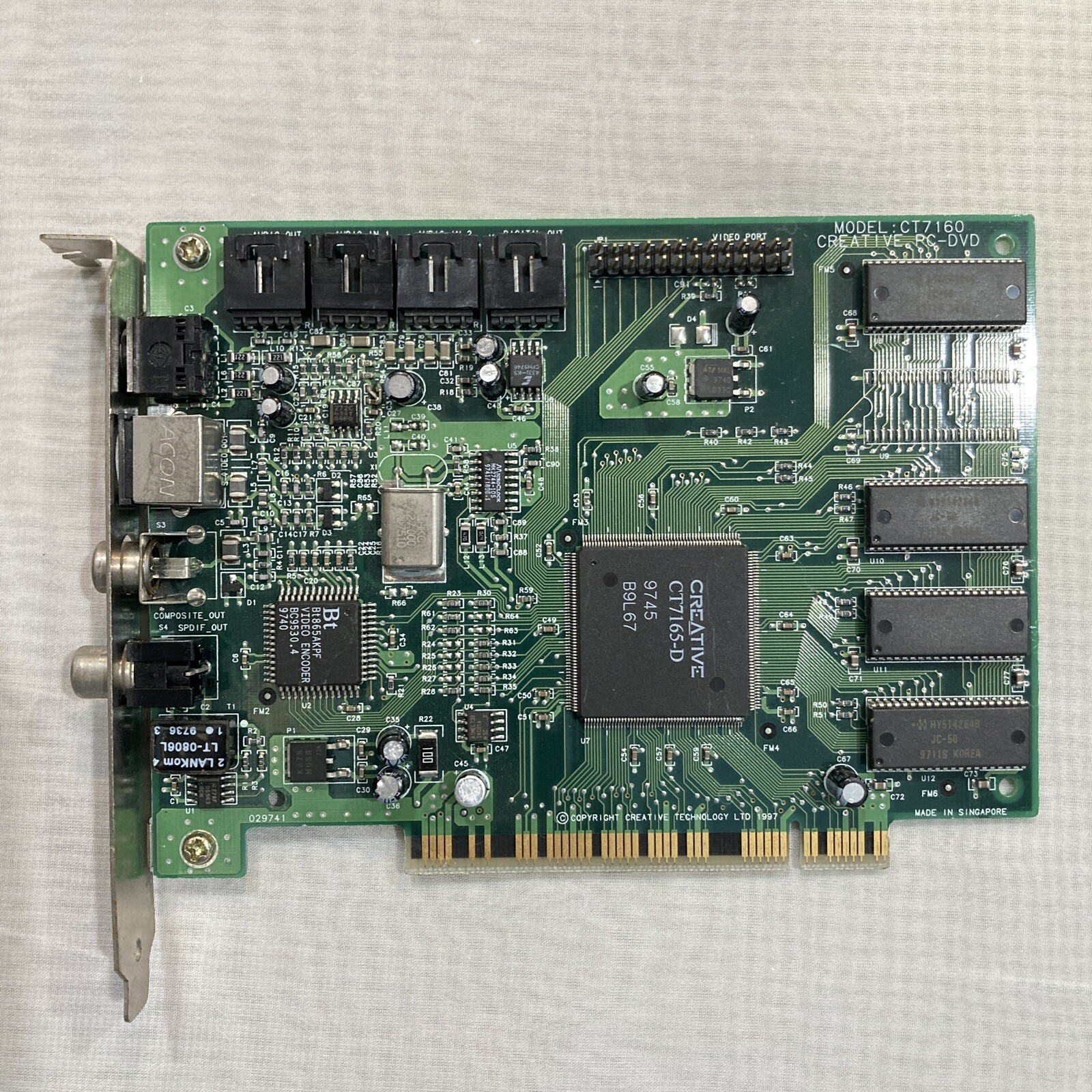 Creative Labs CT7160 PC-DVD Mpeg2 DVD Decoder PCI Sound Card – Untested