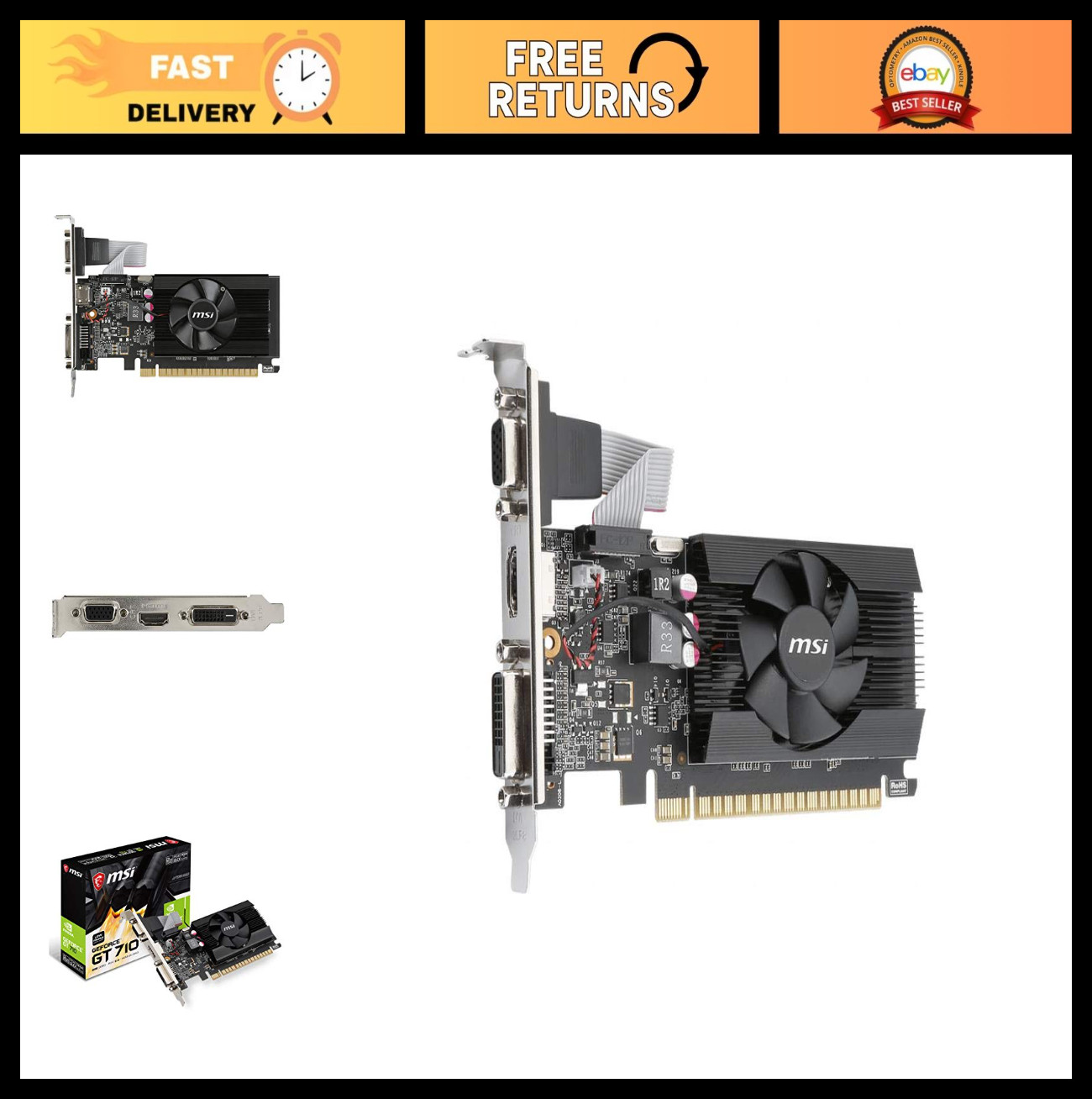 Low Profile Gaming Graphics Card 2GB GDDR3, DirectX 12, OpenGL 4.5, HDCP Support