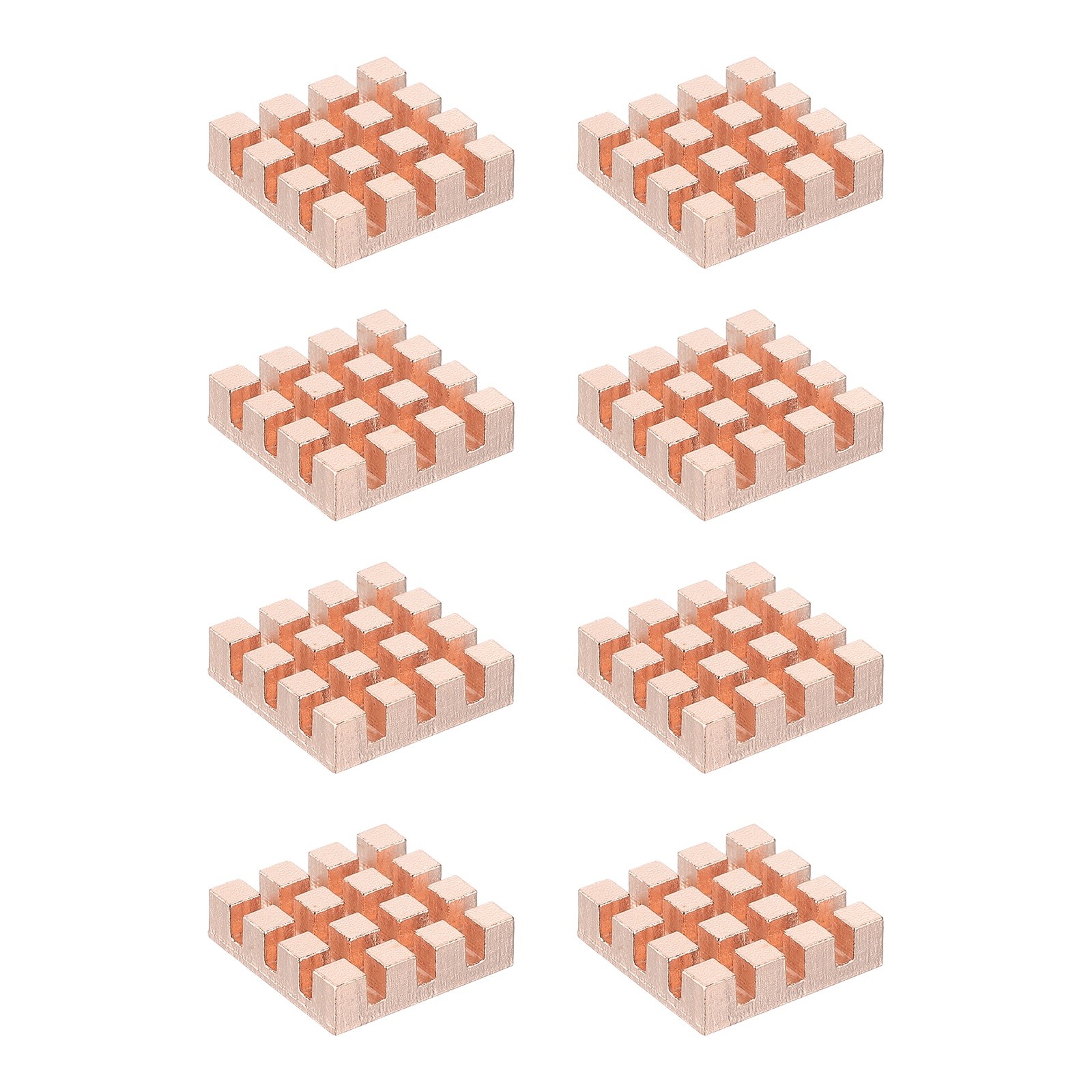 8 Pcs Copper Heatsink 15x15x4mm, Heat Sink Cooler Radiator for Raspberry Pi