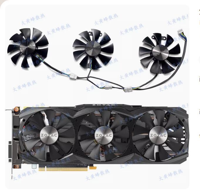 For ZOTAC GTX970 980ti AMP Edition Graphics Card Cooling Fan GA91S2U Parts