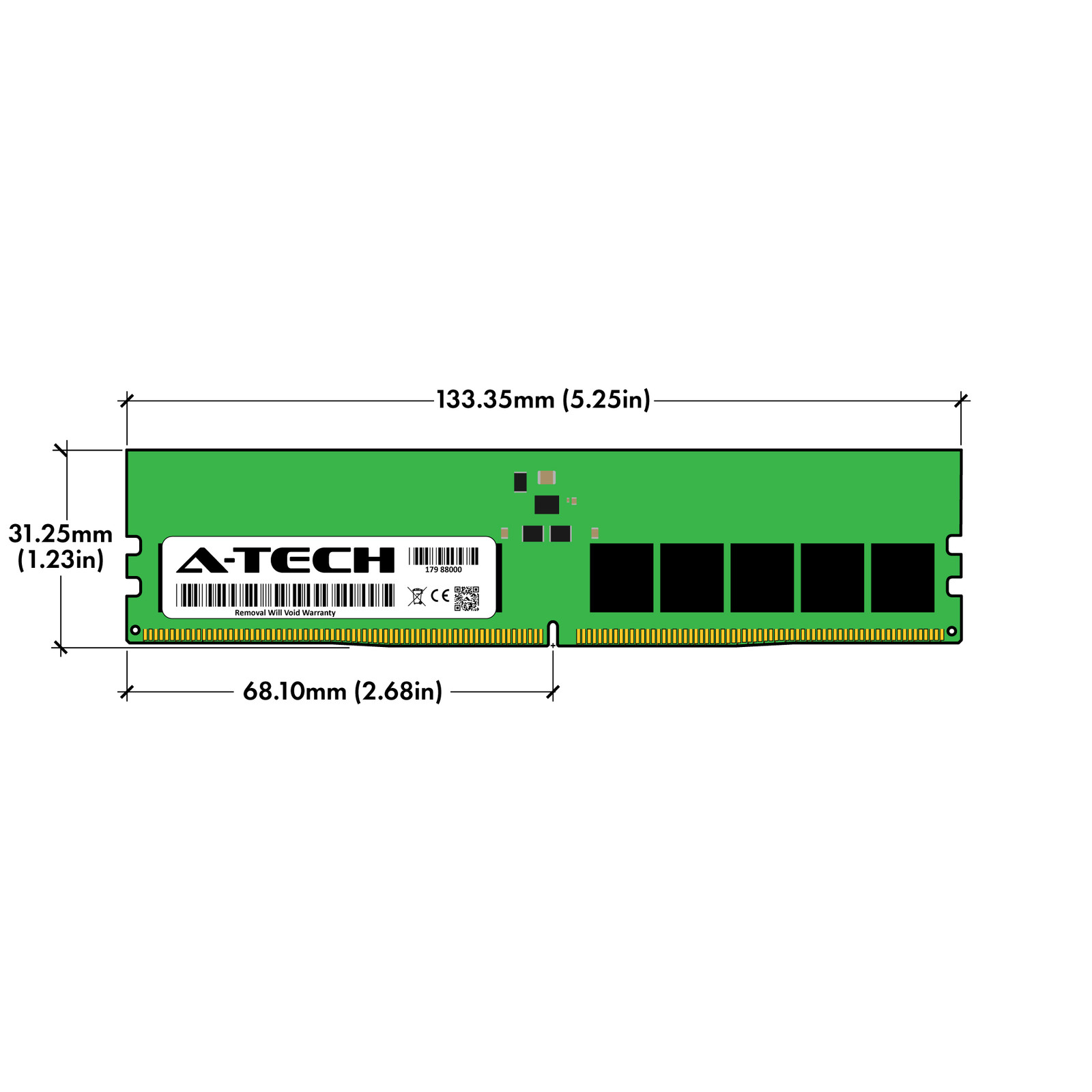 A-Tech 16GB 1Rx8 PC5-38400E DDR5 4800 MHz ECC Unbuffered UDIMM Server Memory RAM