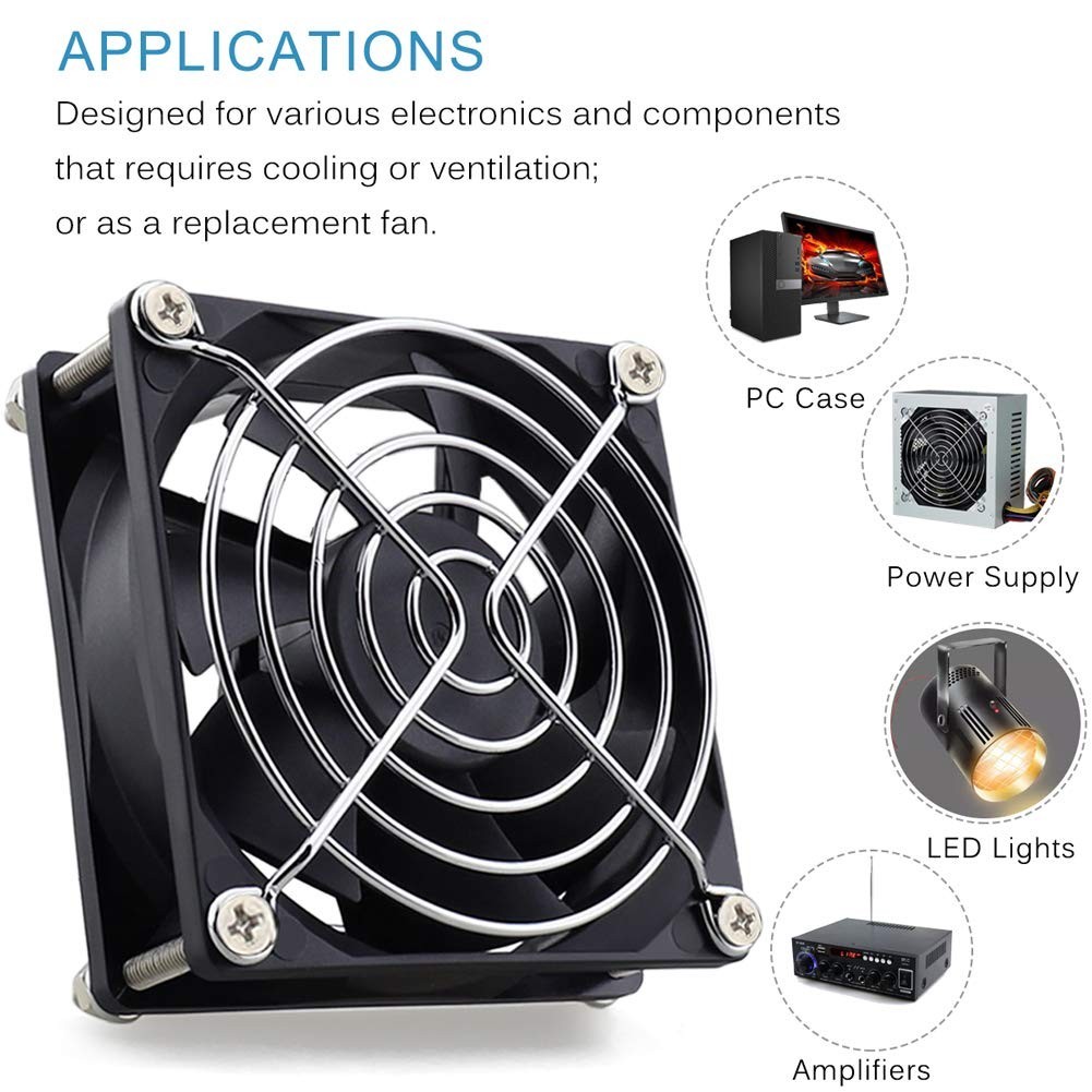 Ultra-Quiet 2-Pin 80mm Brushless Cooling Fan – 4500RPM & 39dBA Noise Level