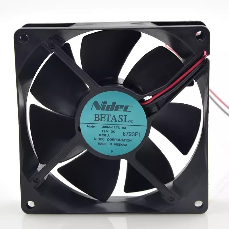 NIDEC D09A-12TU 03 DC12V 0.20A 92*92*25MM 2-Wire Inverter Cooling Fan