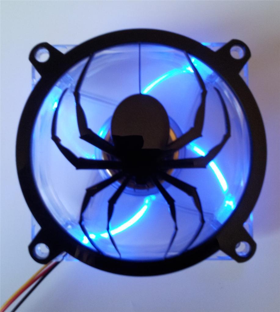 Custom 120mm DROPPING SPIDER Computer Fan Grill Gloss Black Acrylic Cooling Mod
