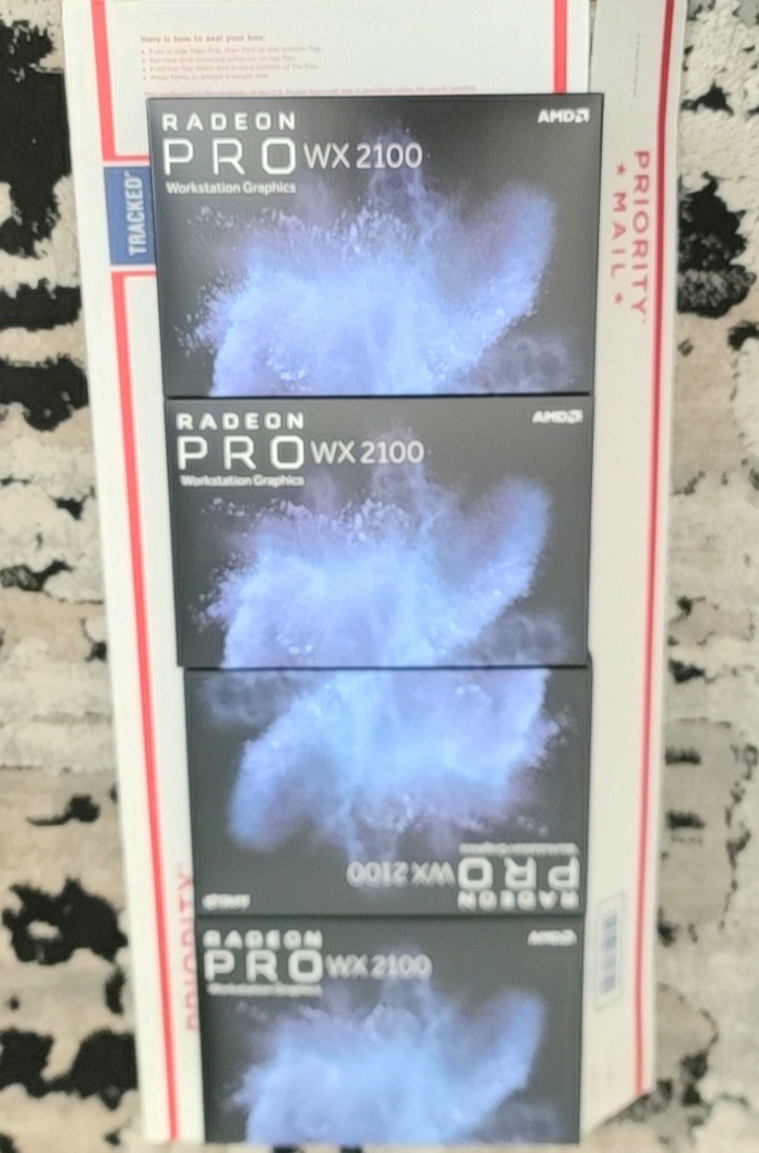 Lot 4x NEW GPUs AMD Radeon Pro WX 2100 8k DP 1.4a LowProfile SingleSlot FreeUSPS