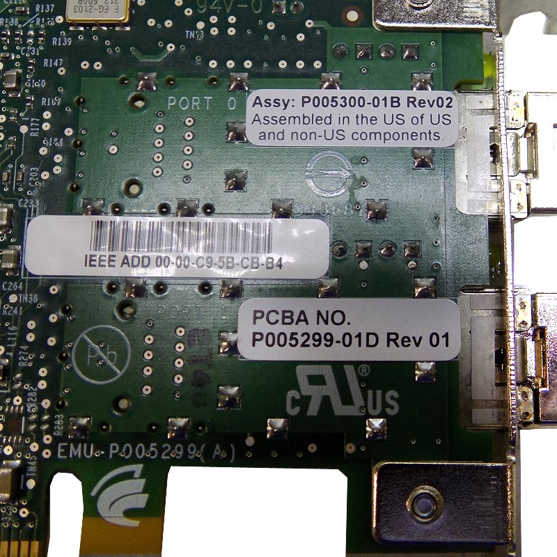 Emulex P005299-01B Dual-Port 8Gbps Fiber Channel Adapter w/ (2) FTLF8528P2BNV-EM