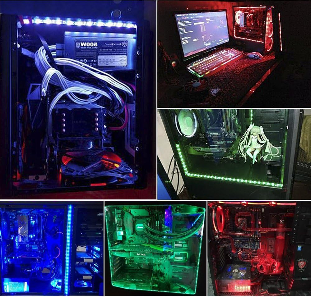 RGB LED Strip Computer Lighting via Magnet with Controller for Desktop Computer