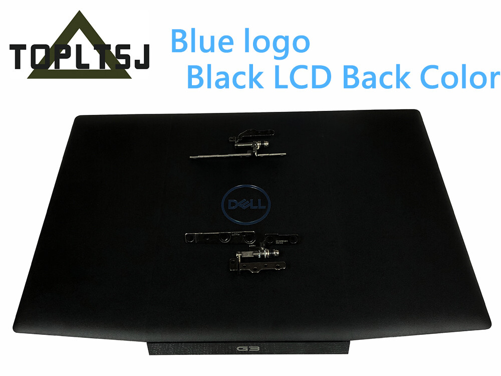Black LCD Back Cover & Hinges set For Dell G3 15 3590 0747KP 747KP Top Blue logo