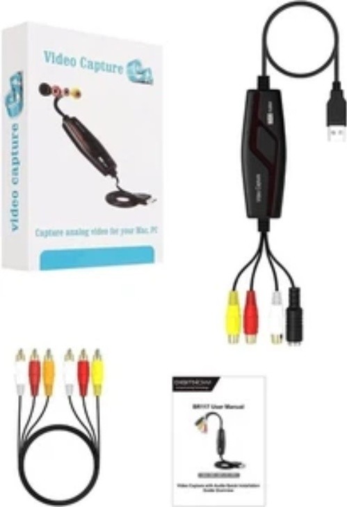 VHS to Digital Converter, RCA to USB Video Capture for Mac & Windows – HD 720p
