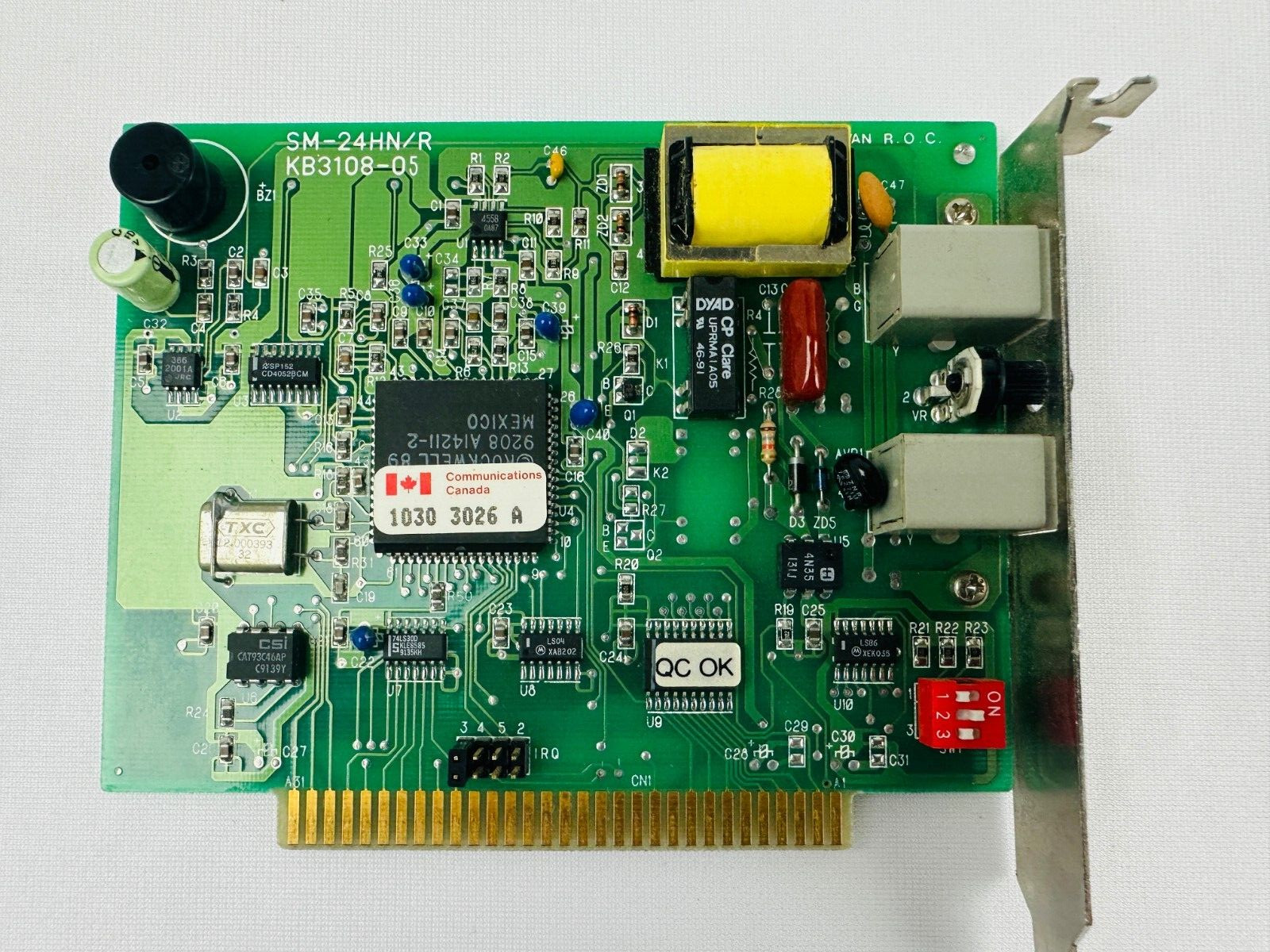 Rockwell SM-24HN/R KB3108-05 ISA 8-Bit Modem Card
