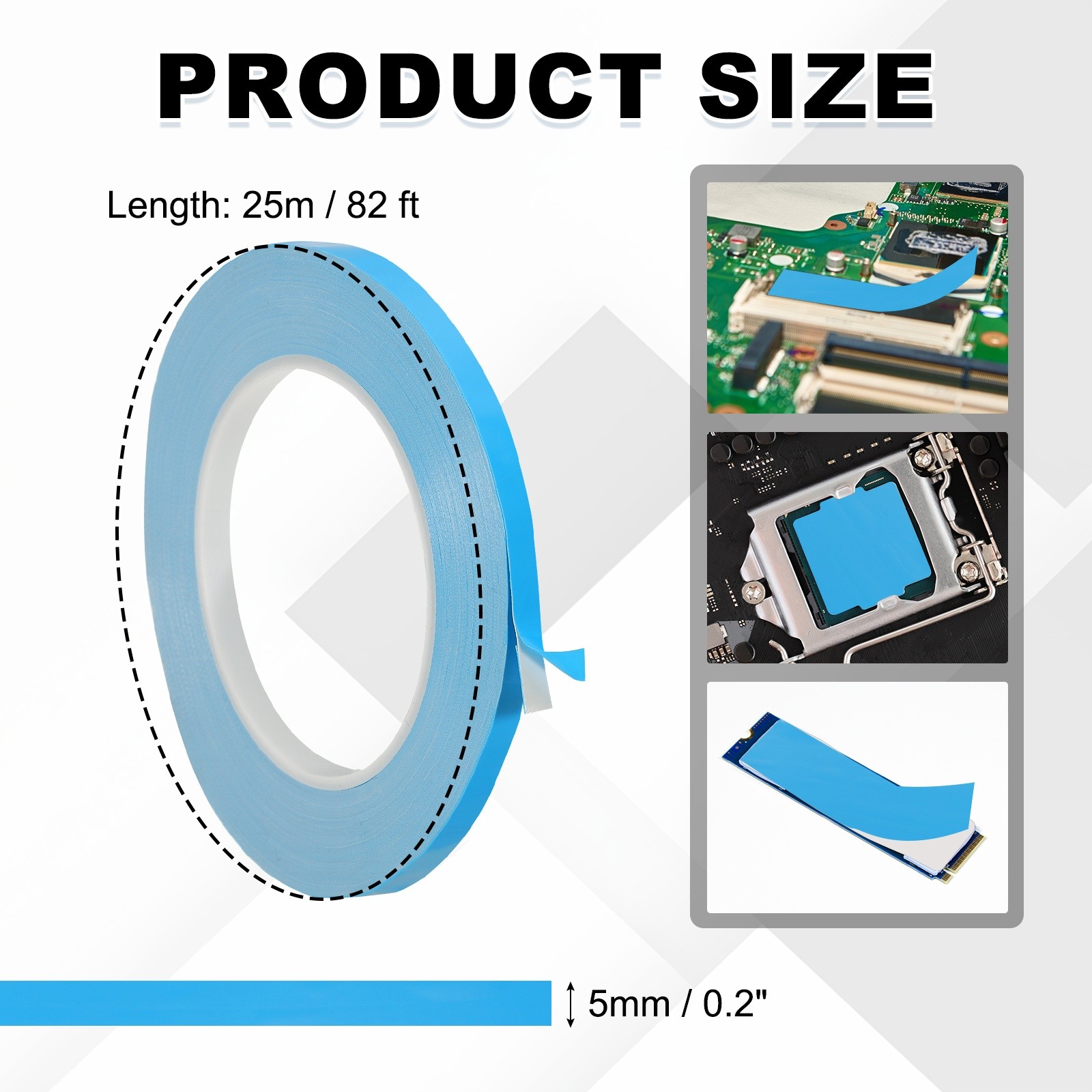 25mx5mmx0.2mm Thermal Adhesive Tape Double Side Adhesive Thermal Tape