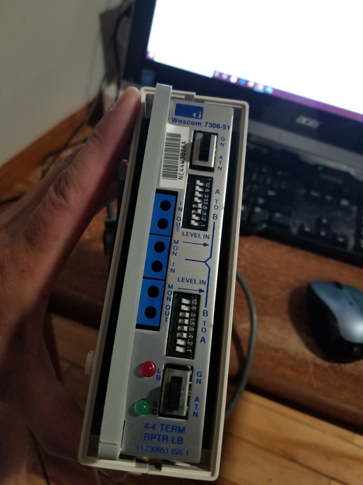 ROCKWELL WESCOM 7306-51 4-4 TERM REPEATER loopback telecommunications card