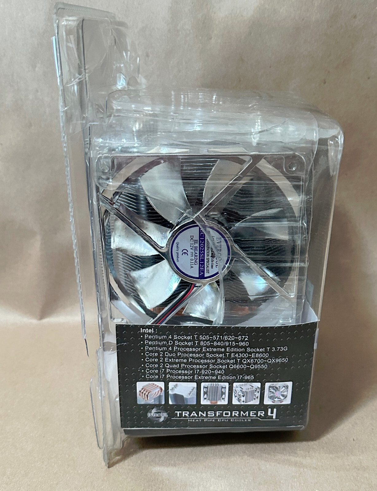 Evercool Transformer 4 Copper Heatpipe Dual-Fan CPU Cooler for LGA 775 1156 1366