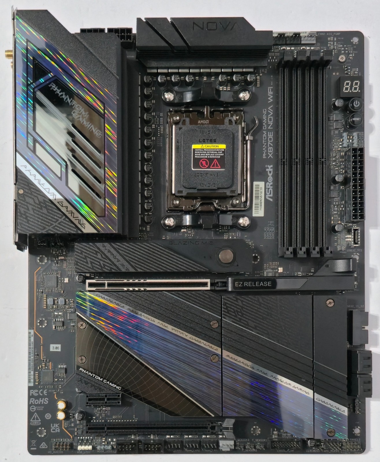 ASRock X870E NOVA WIFI AM5 AMD X870E SATA 6Gb/s ATX Motherboard 5x M.2