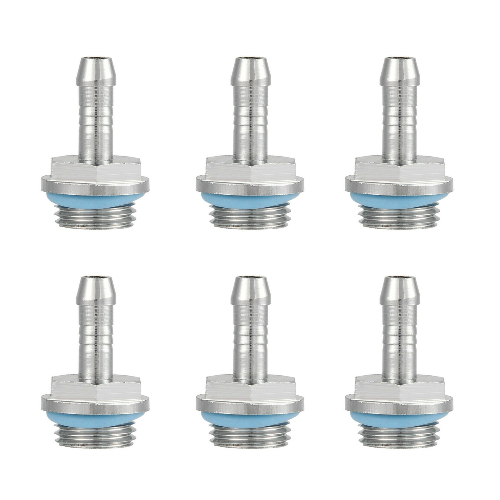 6pcs Connector G1/4 Thread Barb Water Cooling Fitting For ID 7-8mm Hose Tube