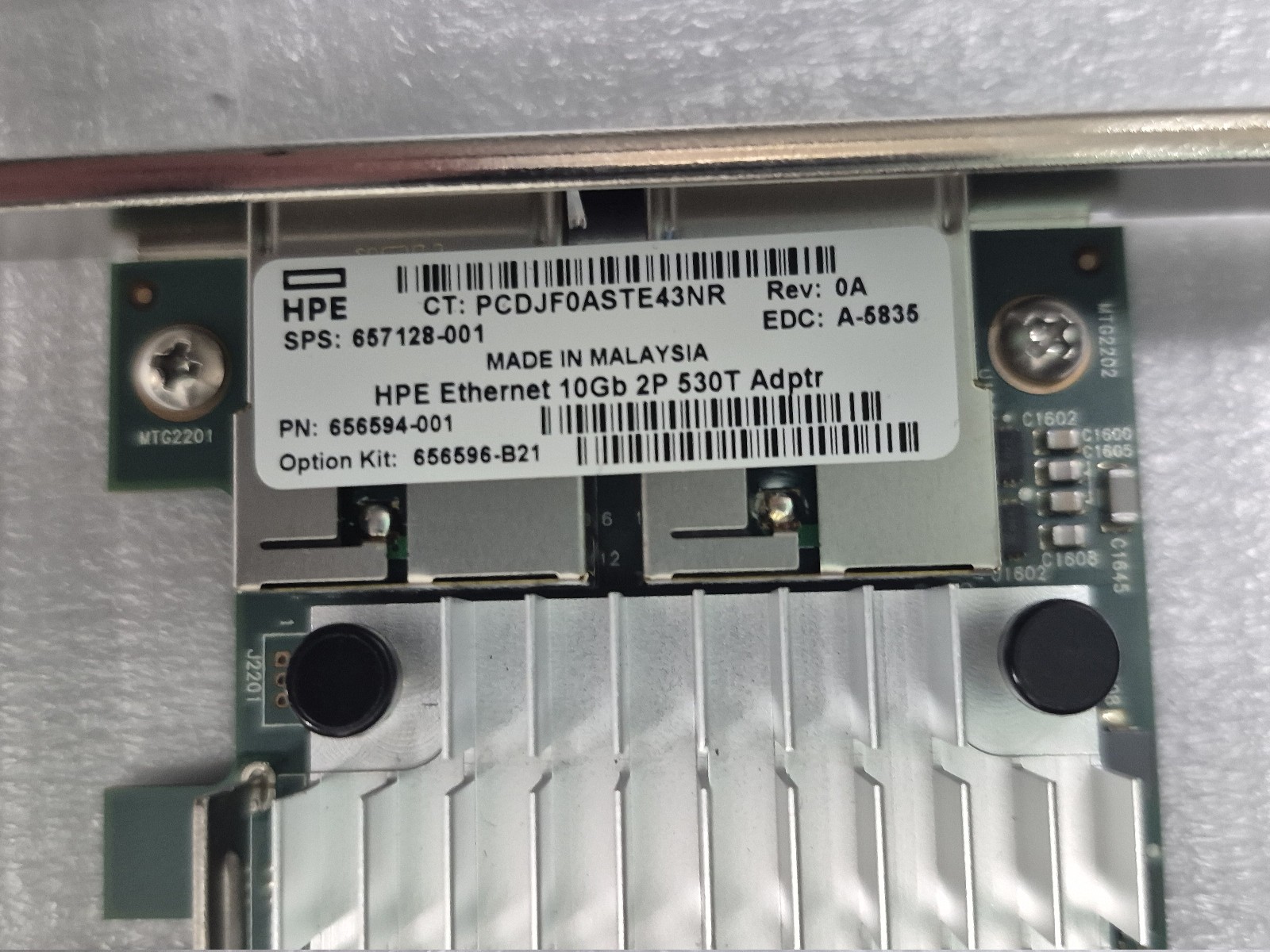 HP 530T 10GB RJ-45 dual port Network Card PCI-e HPE 656596-B21 657128-001