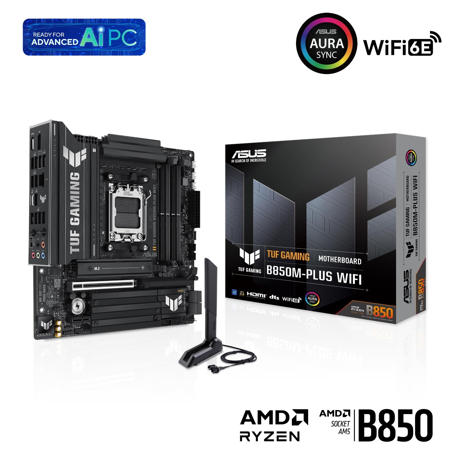 ASUS TUF Gaming B850M-Plus WiFi, AMD mATX Motherboard, MSRP $354